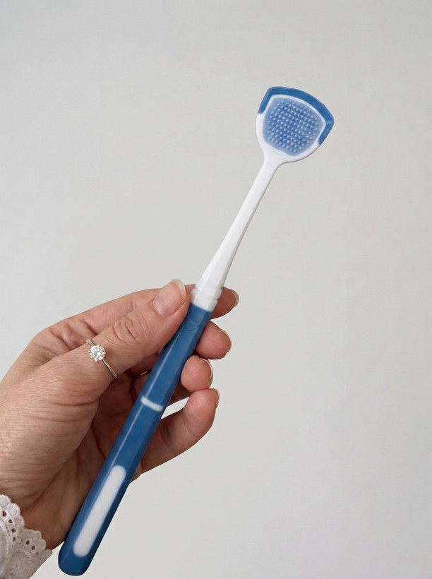 مسواک و زبان پاککن سیلیکونی مدل N888 اورجینال (تمیزکننده زبان و جلوگیری از بوی نامطبوع دهان)